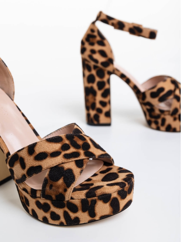 Sandale dama leopard din material textil Duchess, 6 - Kalapod.net