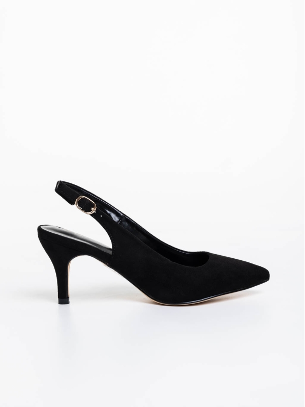 Pantofi dama negri cu toc din material textil Opaline, 5 - Kalapod.net