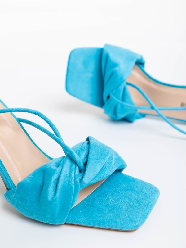 Sandale dama albastre deschis din material textil Shadia, 6 - Kalapod.net