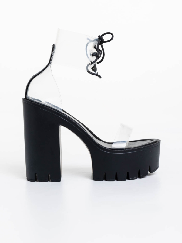 Sandale dama negre din material sintetic Orzora, 5 - Kalapod.net