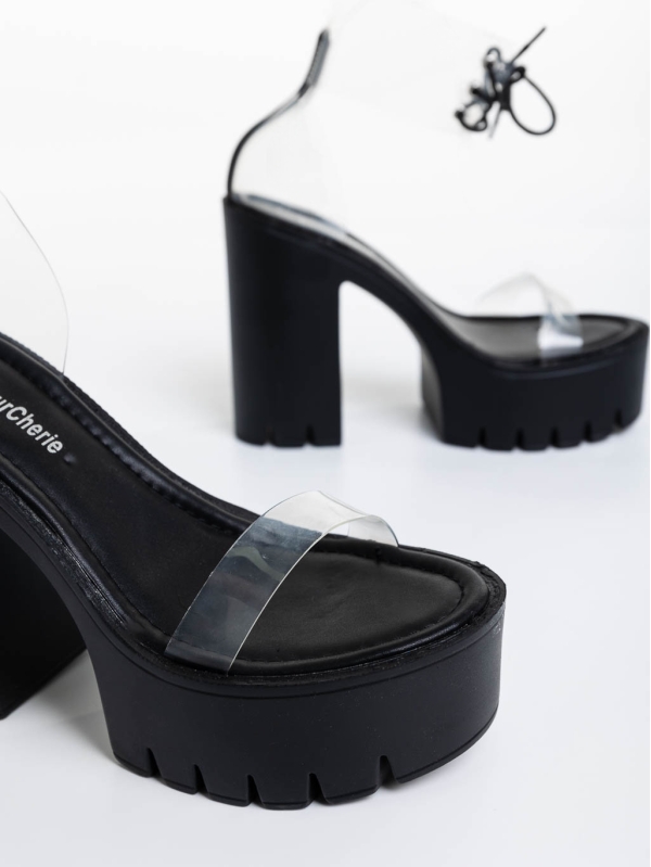 Sandale dama negre din material sintetic Orzora, 6 - Kalapod.net