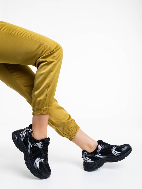 Pantofi sport dama negri din material textil Dunya, 4 - Kalapod.net