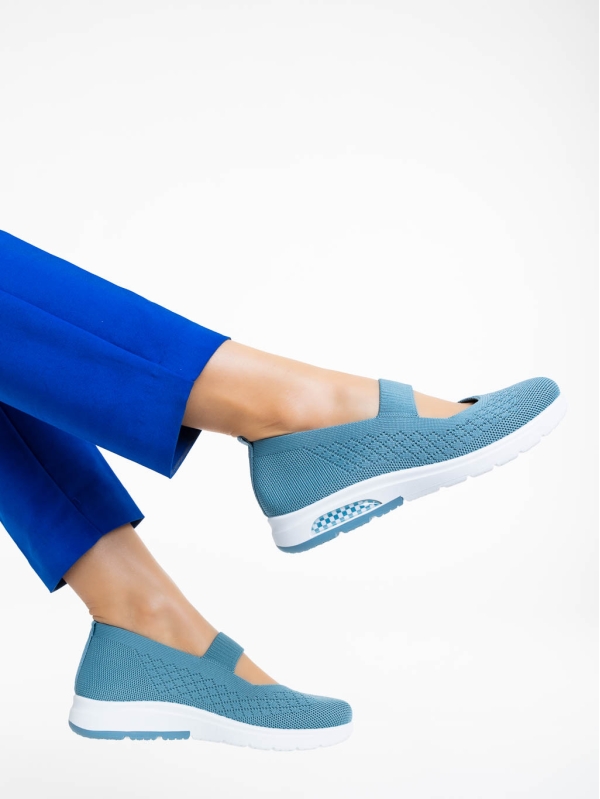 Pantofi sport dama albastri din material textil Renora, 3 - Kalapod.net