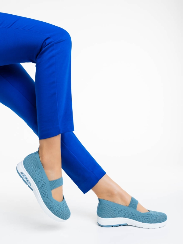 Pantofi sport dama albastri din material textil Renora, 4 - Kalapod.net