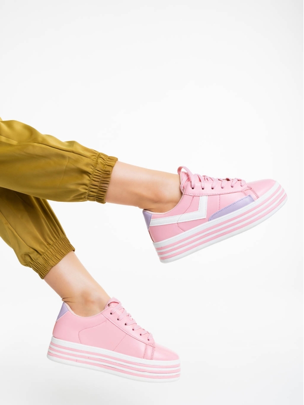 Pantofi sport dama roz din piele ecologica Gratiela, 4 - Kalapod.net