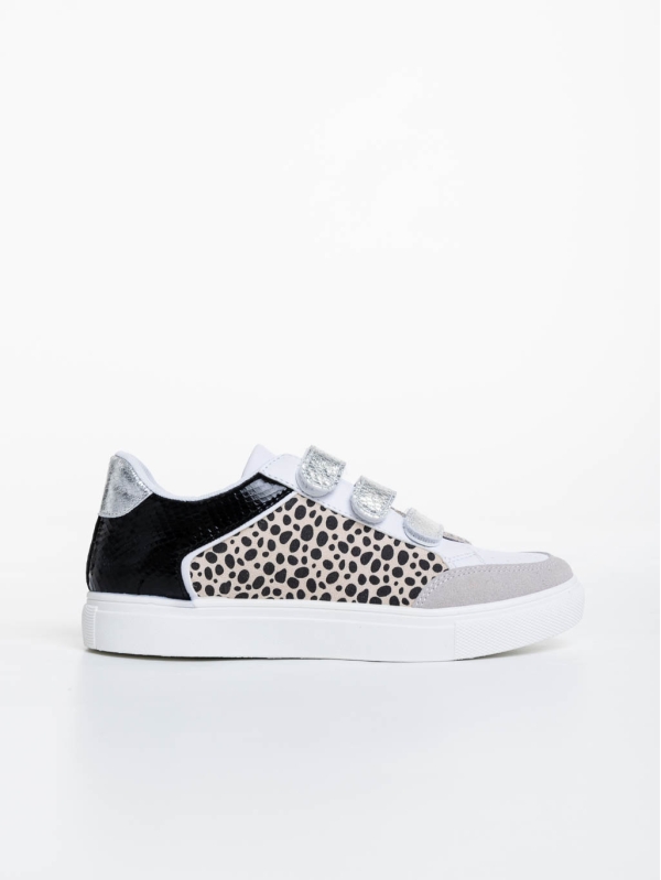 Pantofi sport dama albi cu leopard din piele ecologica Reiva, 6 - Kalapod.net