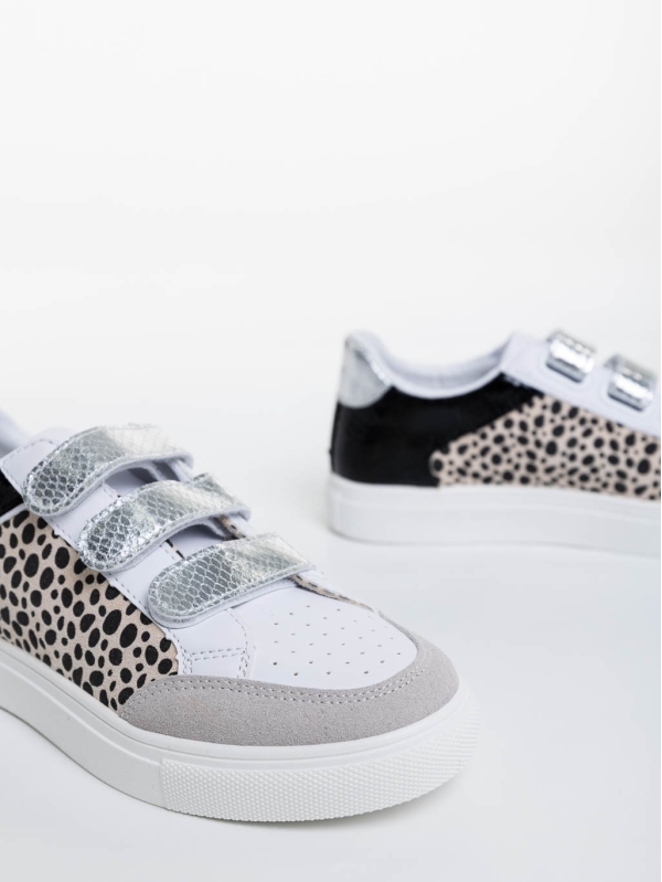 Pantofi sport dama albi cu leopard din piele ecologica Reiva, 7 - Kalapod.net