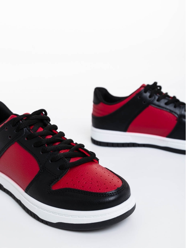 Pantofi sport dama rosii cu negru din piele ecologica Remmie, 6 - Kalapod.net