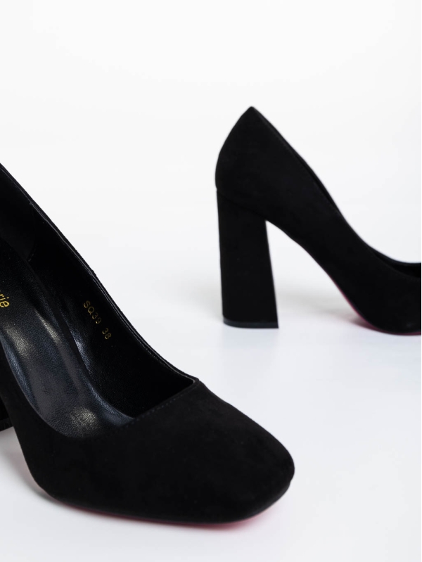 Pantofi dama negri cu toc din material textil Orlina, 6 - Kalapod.net
