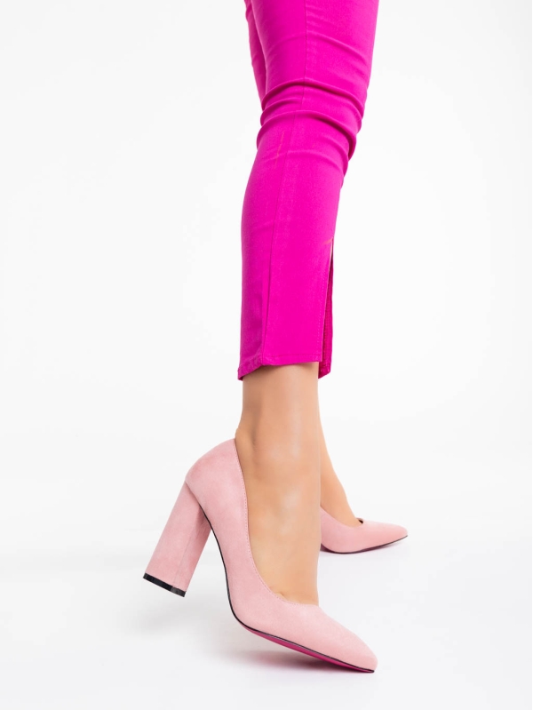 Pantofi dama roz din material textil Odina - Kalapod.net