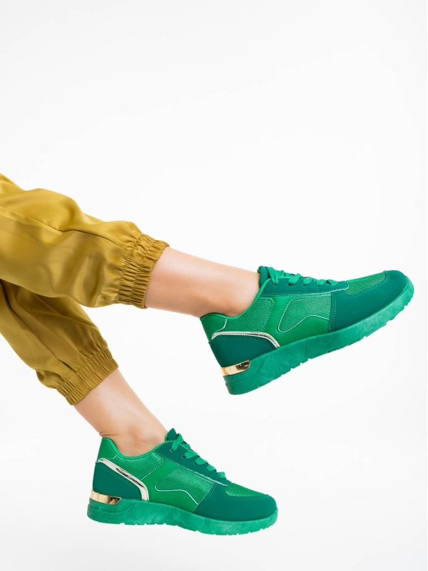 Pantofi sport dama verzi din material textil Laraine, 3 - Kalapod.net