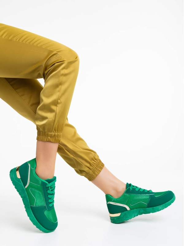 Pantofi sport dama verzi din material textil Laraine, 4 - Kalapod.net