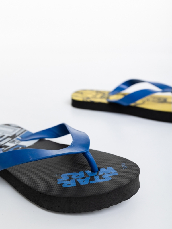 Papuci copii albastri cu galben din material sintetic Star Wars, 4 - Kalapod.net