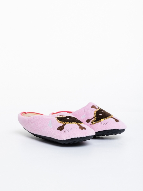 Papuci copii roz din blana sintetica Agape - Kalapod.net