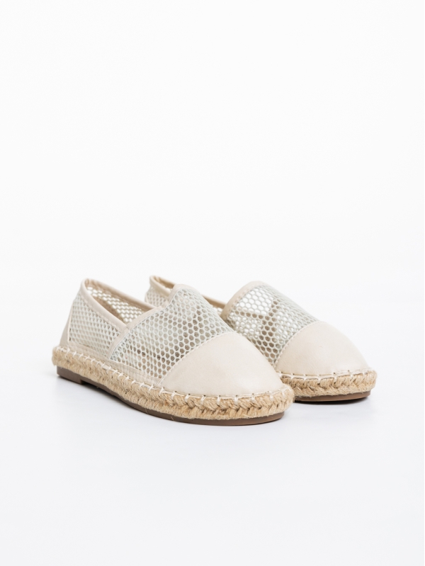 Espadrile copii bej din piele ecologica si material textil Guapissima - Kalapod.net