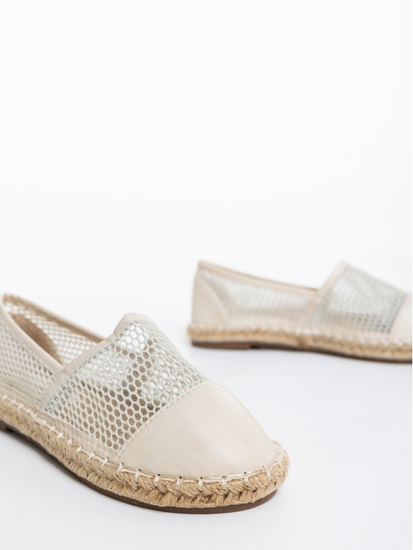 Espadrile copii bej din piele ecologica si material textil Guapissima, 4 - Kalapod.net