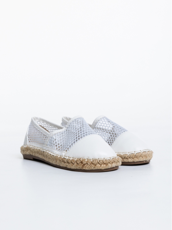 Espadrile copii albe din piele ecologica si material textil Guapissima - Kalapod.net