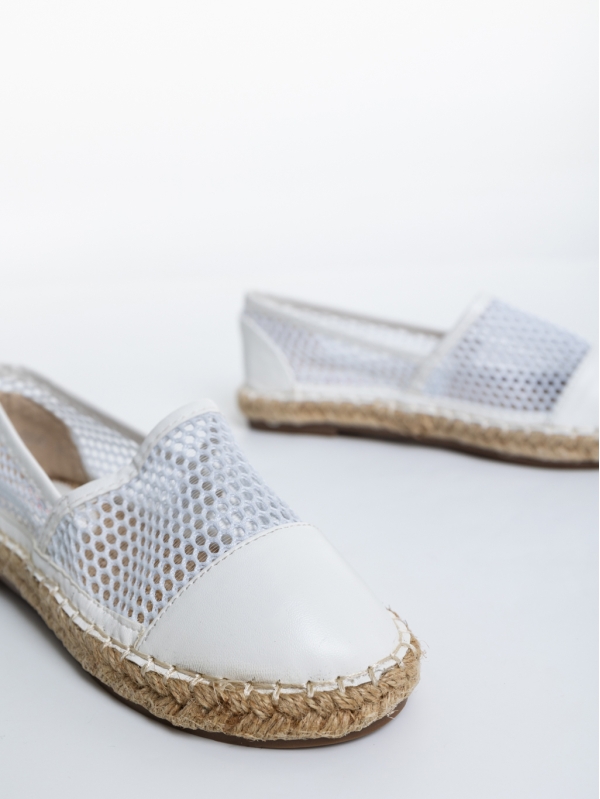 Espadrile copii albe din piele ecologica si material textil Guapissima, 4 - Kalapod.net