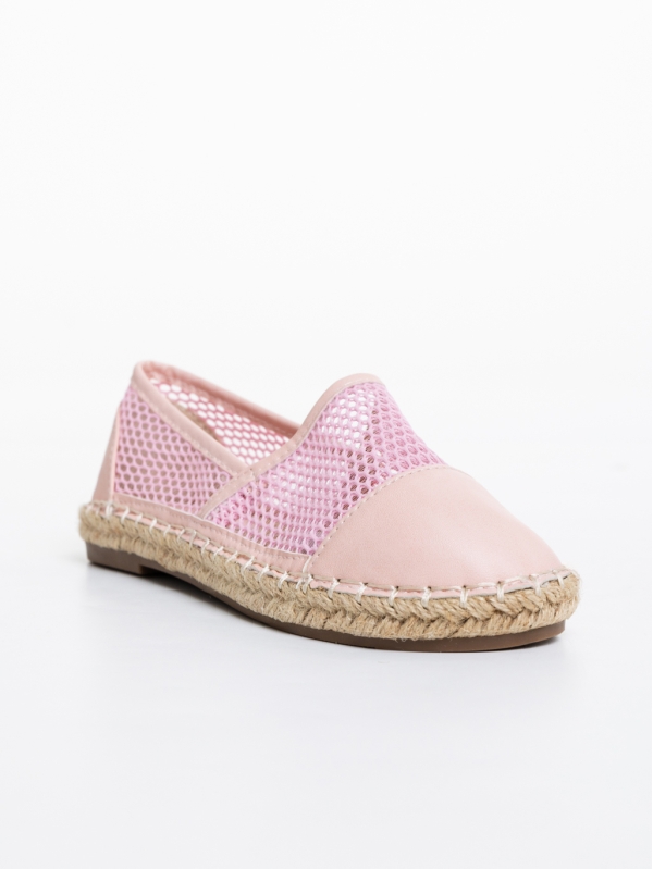 Espadrile copii roz din piele ecologica si material textil Guapissima, 2 - Kalapod.net