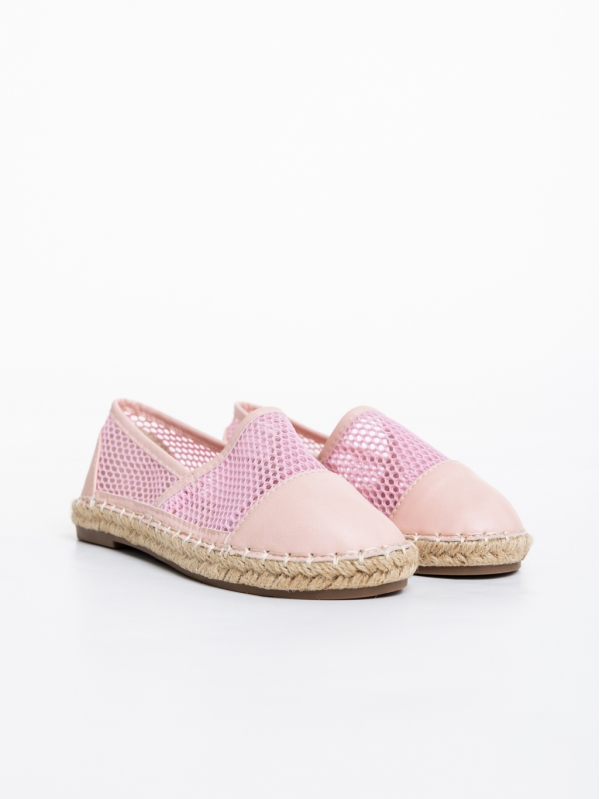 Espadrile copii roz din piele ecologica si material textil Guapissima - Kalapod.net