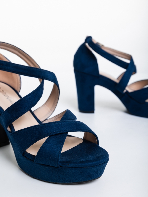 Sandale dama albastre din material textil Umber, 6 - Kalapod.net