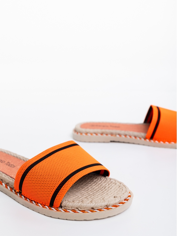 Papuci dama portocalii din material textil Zaraza, 6 - Kalapod.net