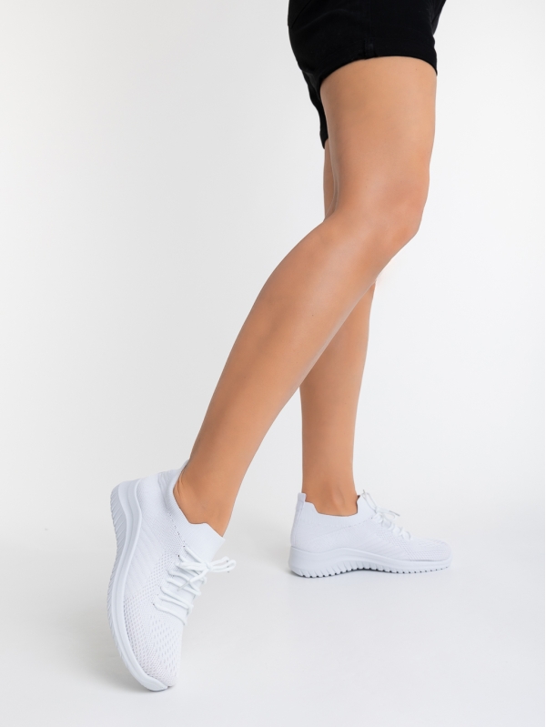 Pantofi sport dama albi din material textil Therese - Kalapod.net