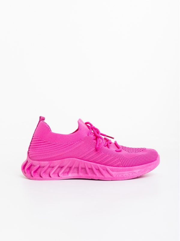 Pantofi sport dama fucsia din material textil Kaylie, 3 - Kalapod.net