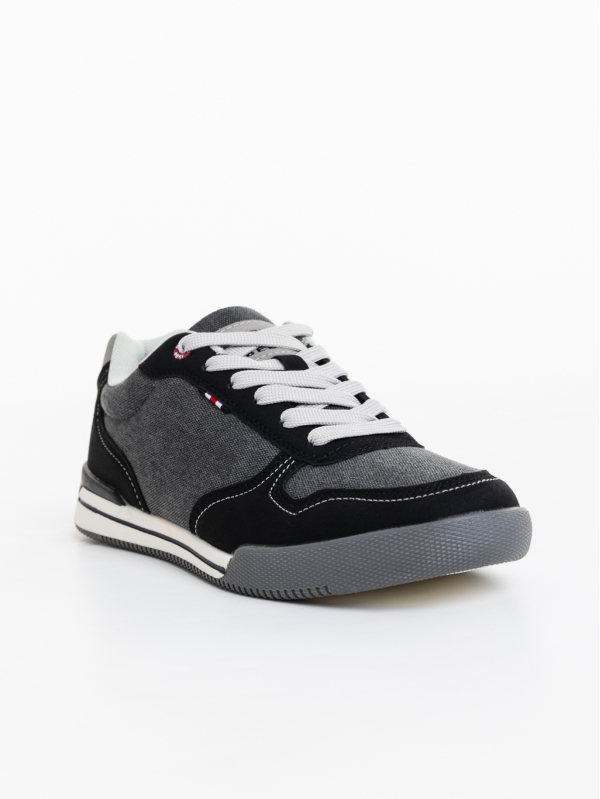 Pantofi sport barbati negri din material textil Lydus, 4 - Kalapod.net