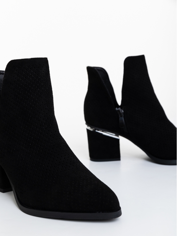 Botine dama cu toc negre din material textil Clavera, 6 - Kalapod.net