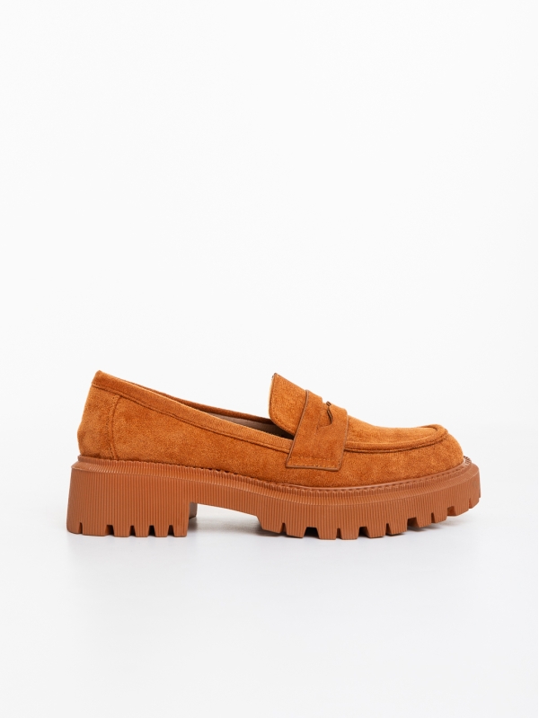 Mocasini dama camel din material textil Nobara, 5 - Kalapod.net