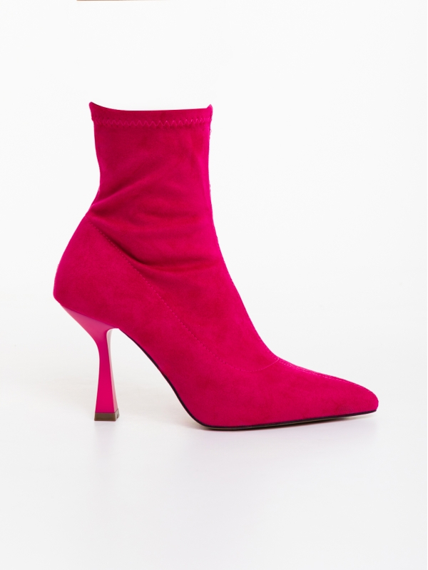 Botine dama fucsia din material textil Adisia, 7 - Kalapod.net