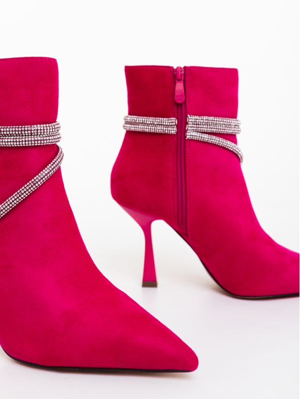 Botine dama fucsia  din material textil Lunima, 6 - Kalapod.net