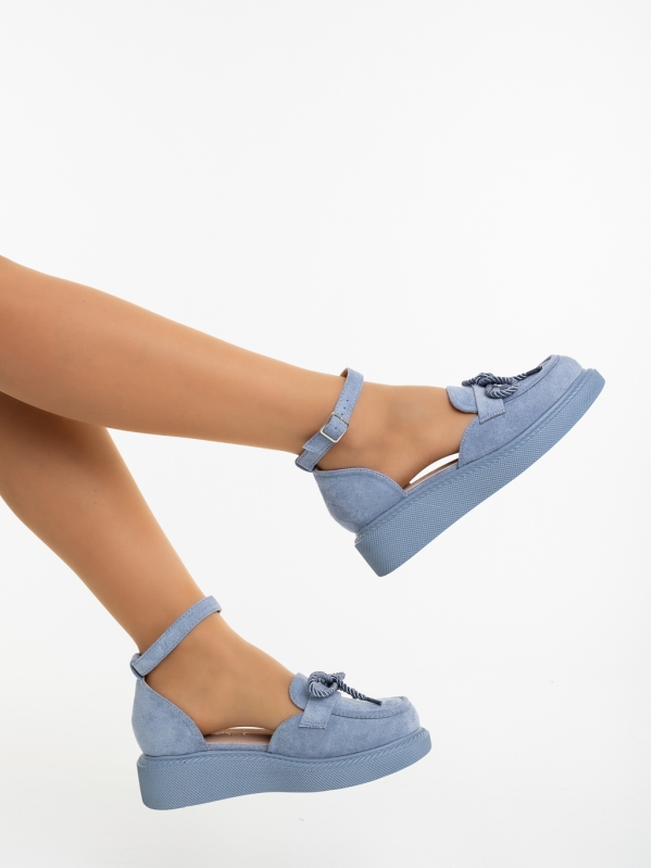 Pantofi casual dama albastri din material textil Farafa, 6 - Kalapod.net