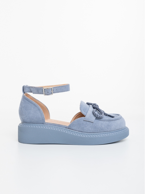 Pantofi casual dama albastri din material textil Farafa, 7 - Kalapod.net