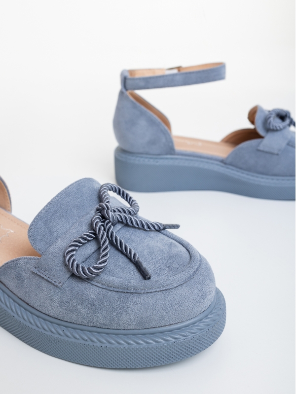 Pantofi casual dama albastri din material textil Farafa, 8 - Kalapod.net