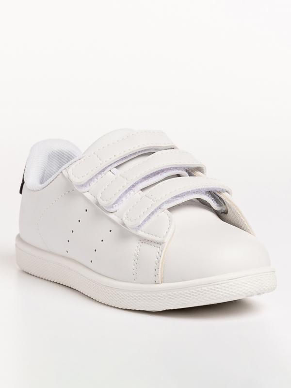 Pantofi sport copii albi cu negru din piele ecologica Barney, 2 - Kalapod.net