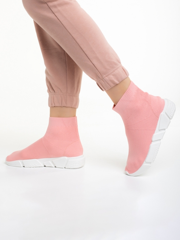 Pantofi sport dama roz din material textil Barica, 3 - Kalapod.net