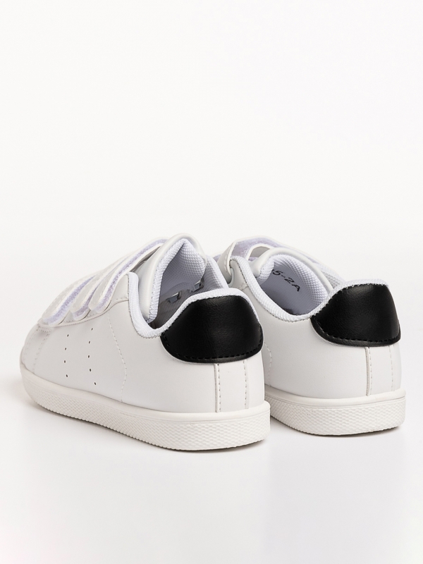 Pantofi sport copii albi cu negru din piele ecologica Barney, 3 - Kalapod.net