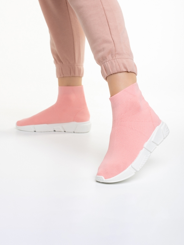 Pantofi sport dama roz din material textil Barica, 4 - Kalapod.net