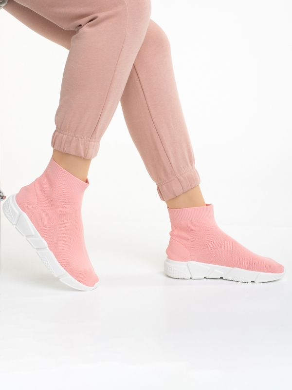 Pantofi sport dama roz din material textil Barica, 5 - Kalapod.net
