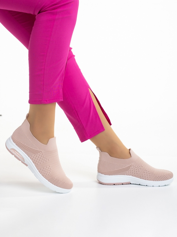 Pantofi sport dama roz din material textil April - Kalapod.net