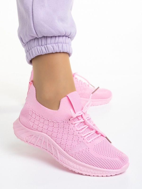 Pantofi sport dama roz inchis din material textil Kassidy, 2 - Kalapod.net