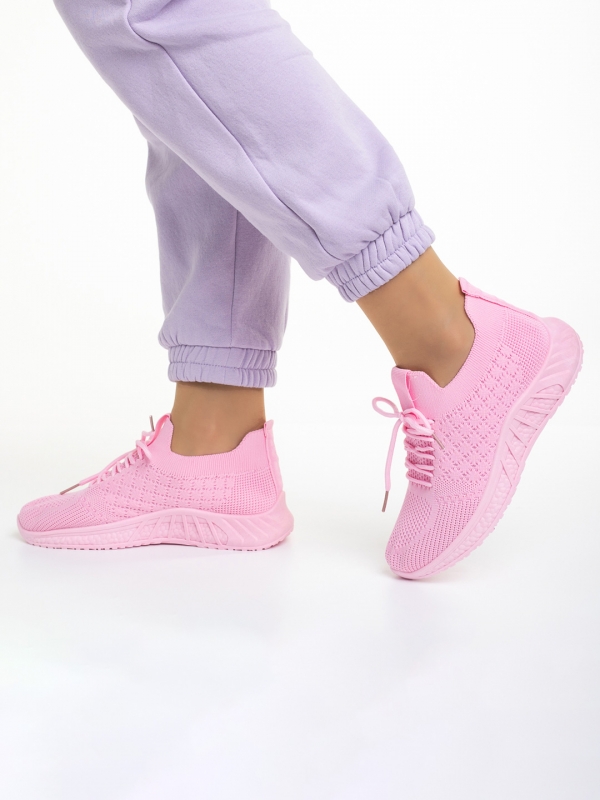 Pantofi sport dama roz inchis din material textil Kassidy, 3 - Kalapod.net