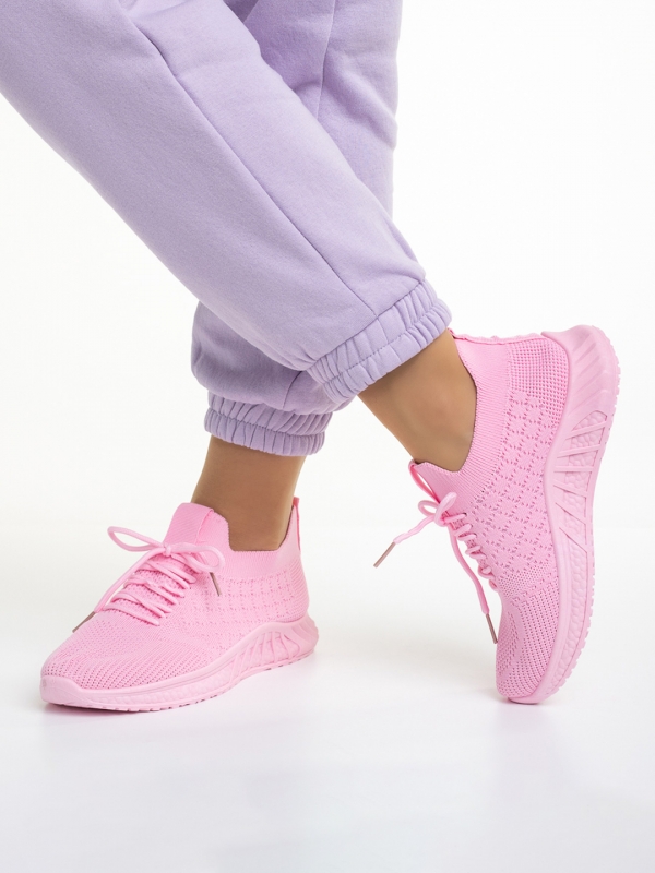 Pantofi sport dama roz inchis din material textil Kassidy, 4 - Kalapod.net