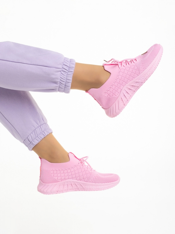 Pantofi sport dama roz inchis din material textil Kassidy, 5 - Kalapod.net
