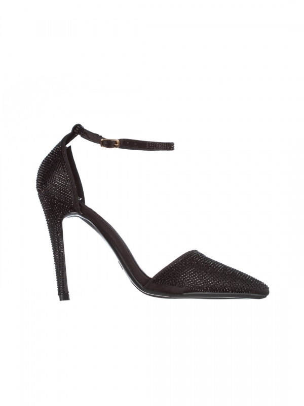 Pantofi dama negre din material textil cu toc Olamide, 6 - Kalapod.net