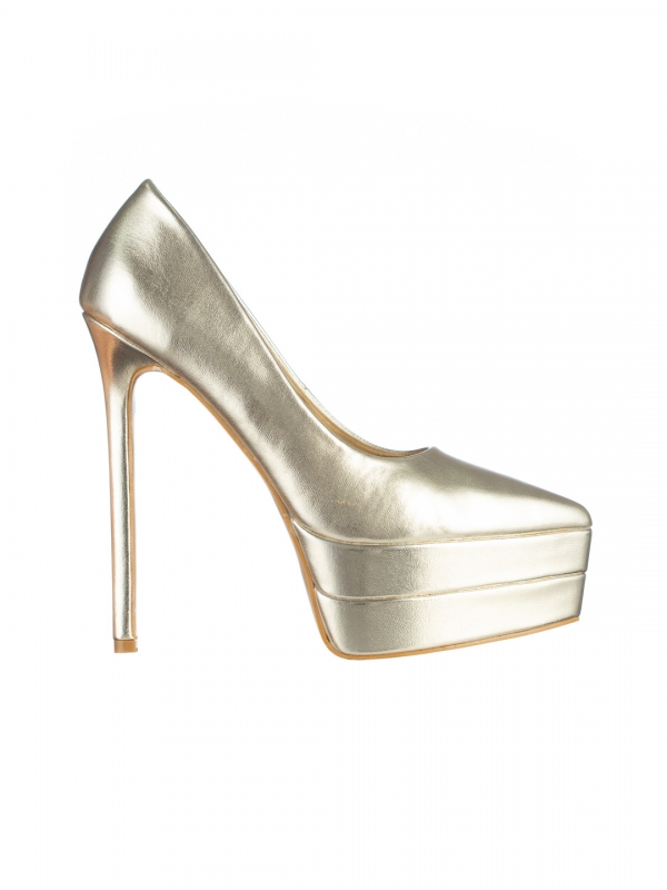 Pantofi dama aurii din piele ecologica Suraya, 6 - Kalapod.net