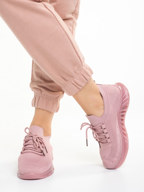 Pantofi sport dama roz din material textil Nevenca, 3 - Kalapod.net