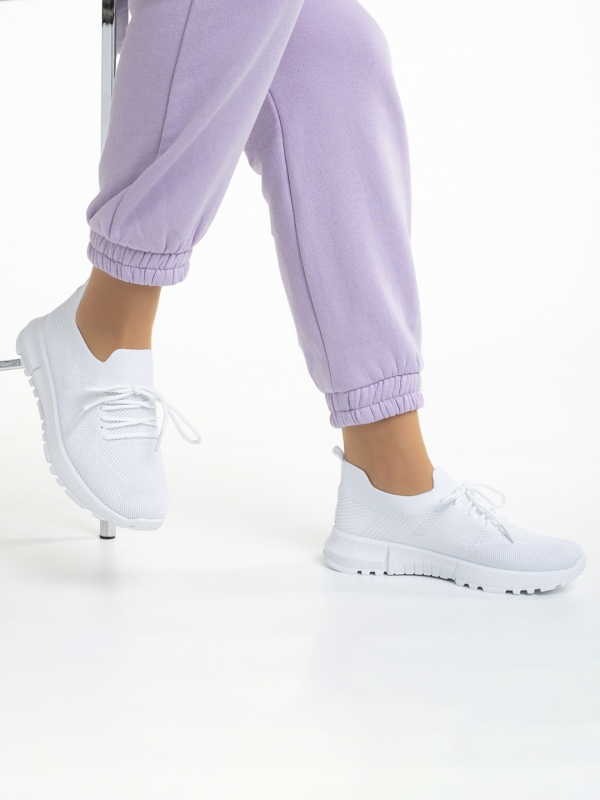 Pantofi sport dama albi din material textil Dasa - Kalapod.net